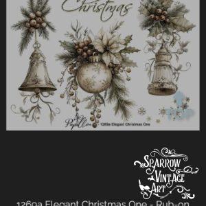 1269a Elegant Christmas One - Rub on Image Transfer